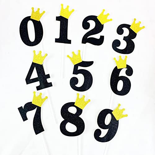 Enyacos Pack of 10 Number 0-9 Birthday Cake Toppers 0 1 2 3 4 0 6 7 8 9 0 Cake Topper Decoration Wedding Anniversary Number 0-9 Happy Birthday Cake Topper Cake Decoration Birthday for Girls and Boys