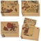 TOBJA® Weihnachtskarten Set Postkarten - 12x Original Kraftpapier Karten | Frohe Weihnachten Karten Santa | 4 x 3 Postkarten Weihnachten