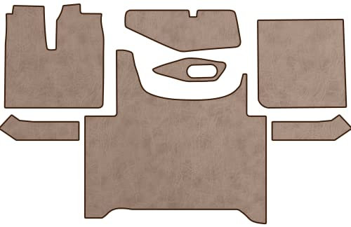 PRESTIGE LINE Fußmatten für Man TGX ab 2020, 2 Schubladen - Allwetter-Fußmatten Beige - Fußmatten für LKW - Fußmatten in Eco-Leder