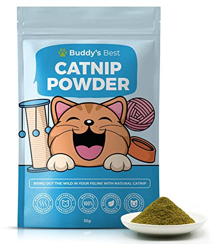 BUDDY'S BEST Erba gatta | 100% naturale, biologica e essiccata all'aria | L'aroma forte e pungente incoraggia l'esercizio e il gioco | 35 g
