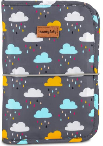 HOMYBABY® Cambiador Bebe Portatil Impermeable + Portapañales y Toallitas Bebe - Neceser Cambiador Porta Pañales de Viaje Plegable de Bebé con Compartimentos