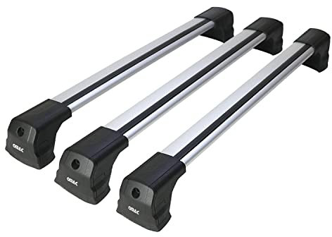 OMAC Dachträger Grundtäger kompatibel mit VW Caddy Maxi 2020-2025 Aluminium 75kg Silber 3tlg Fixpunkte für Fahrradträger, Dachboxen, Skiträger Abschließbar