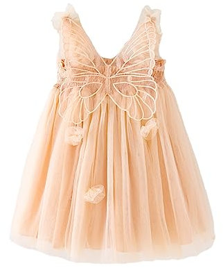 Miipat Vestito per Bambina Tulle Senza Maniche Farfalla Abito Bambino Ragazze Principessa Abiti Ragazze la Festa di Compleanno Vestiti 90 18-24 Mesi