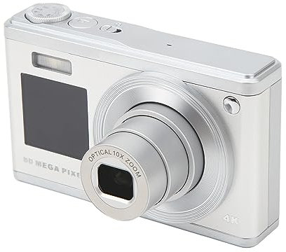 Fotocamera Digitale 4K, 60 MP Zoom Ottico 10X Fotocamera Selfie con Zoom Digitale 6X con Doppio Schermo IPS HD Anteriore e Posteriore Messa a Fuoco Automatica Fotocamera Vlogging