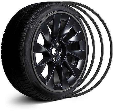 Automotive Alloy Wheel Rim Protector - Covering The entire rim of The wheel hub - Strips for Curb Rash Prevention - Set of 4 Rim Protector Easy to Install(20'',Black)