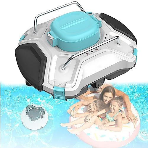Robot Nettoyeur de Piscine sans Fil, aspirateur Automatique à Aspiration puissante avec Double Moteur, Filtre Fin pour Piscine Plate Hors Sol jusqu'à 861 Pieds carrés