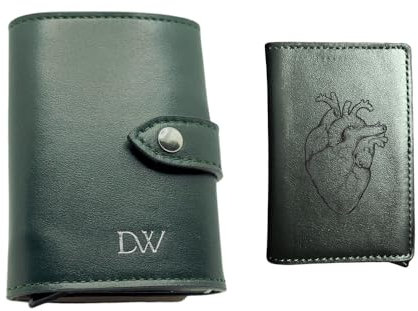 DANTE WALLET Portafoglio Personalizzato Donna Slim VERA PELLE Portamonete ZIP | Portatessere RFID Porta Carte di Credito piccolo MADE IN ITALY (Beatrice Verde)