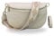 BRISE Bauchtasche Damen Echtleder AFIA Gold Handgemachte Umhängetasche Crossbody Bag mit Ledergurt + Optionalen Breiten Gemusterten Riemen 3 Fächer Hüfttasche Made in Italy (Beige-Gold 3)