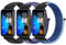 BTTNG Nylon Armband Kompatibel für Huawei Band 8/Huawei Band 9/Huawei Band 10 Damen Herren, 3 Stück Atmungsaktive Nylon-Armband Sport Solo Loop Ersatzbänder für Huawei Band 8/9/10 NFC