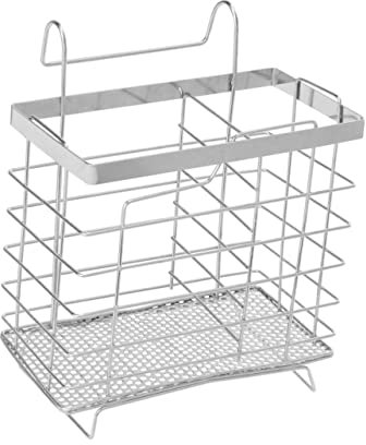 Stainless Steel Utensil Drying Rack with Hanger Chopstick Drainer Holder Kitchen Sink Organizer for Efficient Water Drainage