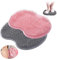 katmerio Lot de 2 tampons de massage antidérapants en silicone - Pour le dos et les pieds - Avec ventouse en silicone - Soulage la fatigue des pieds - Gris et rose