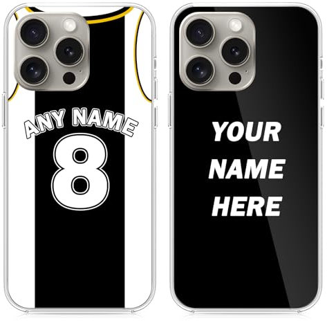 Personalisierte Handyhülle mit Name und Nummer, LucBuy Benutzerdefinierte Jersey Schutzhülle Kompatibel mit iPhone 15 14 12 13 11 Pro Max XR 6 7 8 Plus,Personalisierte Ball Sport Fan Handyhüllen (B11)