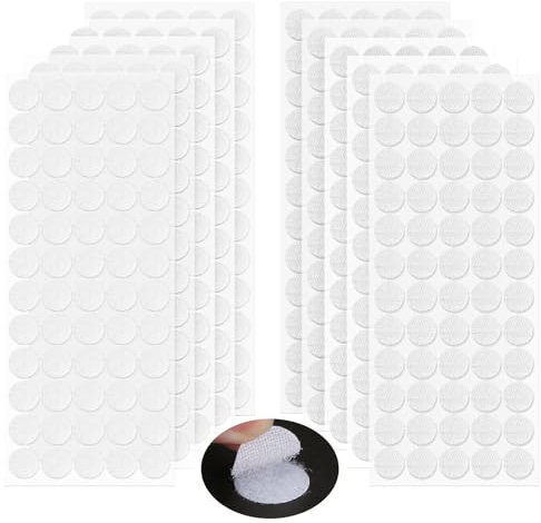 YIIFELL Klettband Selbstklebend 20mm, 600 Stück Klettpunkte Selbstklebend, Self Adhesive Klebend Klettverschluss für Handwerk auf Papier, Kunststoff, Glas, Metall, Leder