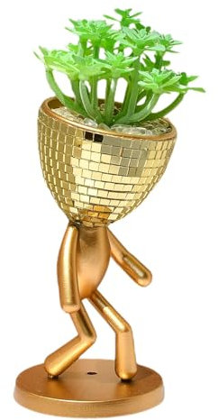 Disco-Vase, Disco-Pflanzenhalter, Walking Man Blumentopf, Abstrakte Mann-Statue, Disco-Übertopf, Disco-Figur, Disco-Vasen- für Innen-Übertopf