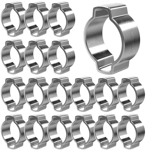 Lumonic I 20x 2-Ohr-Schelle 11-13mm I V2A Edelstahl I Zweiohrschelle I Schlauchschelle I für Druckluft, Rohrsysteme, Garten, KFZ