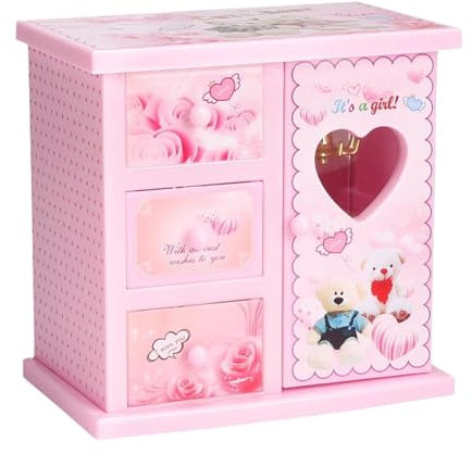 Nkmujil Ballerina-Spieluhr, Schmuck-Aufbewahrungsbox, tanzende Ballerina-Box, Kinder-Schmuckhalter, Musik-Erinnerungsbox, Musik-Schmuck-Organizer, Musik-Schmuck-Organizer, Mädchen-Spieluhr