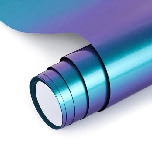 NANAPLUMS Chamäleon Plotterfolie Textil - Heat Transfer Vinyl PU Transferfolie Plotter Flexfolie für Textilien, zum Aufbügeln für DIY T-Shirt, Stoffe (Chamäleon E3)