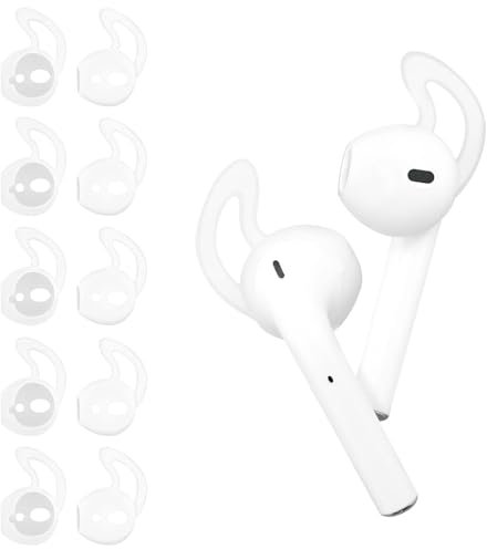 5 Pairs Earhooks for Airpods, Silicone Ear Tips Compatible for AirPods 1&2, Soft Anti-Slip Sport Earbud Tips, Ultra-Light Earphones Accessories Anti-Drop Ear Hook Gel Headphones Protective Accessories