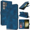 Zouzt Hülle für Samsung Galaxy S23 Ultra, Stoßfestes PU Leder Handyhülle Lederhülle Klapphülle mit Kartenhalter und Standfunktion Flip Leather Wallet Phone Cover (Vintage Blau)