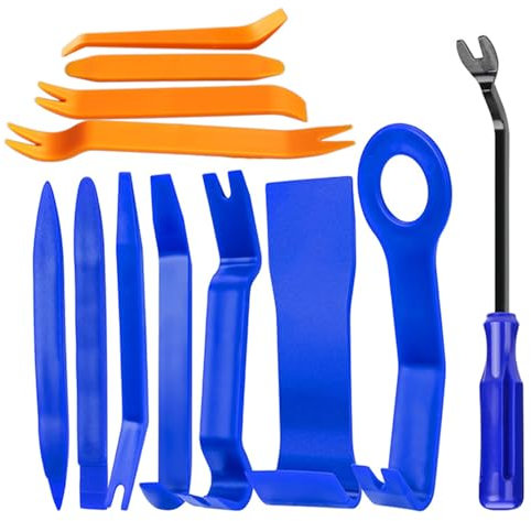 Gebrazy 12 Utensili Kit Smontaggio Plastiche Auto,Attrezzi per Smontare e Installare Finiture Auto, Strumento di Smontaggio per Auto