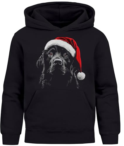 MoonWorks® Kinder Hoodie Jungen Weihnnachten Santa Katze Xmas Outfit Lustig Aufdruclk Tiermotiv