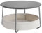 VASAGLE Couchtisch rund, Tisch mit Stauraum, Beistelltisch, Wohnzimmertisch mit Korb aus Stoff, modern, Metallrahmen, zementgrau-cremeweiß LCT244G01