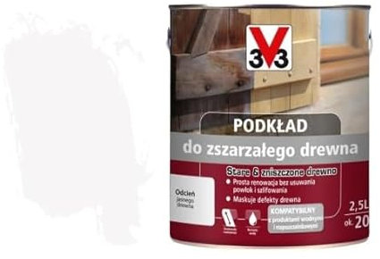 V33 Grundierung für altes, rohes Holz EKO, Wasserbasiert, Acryl, 2500 ml (2,5 Liters)