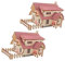 JOINPAYA 2 Sätze Holzpuzzle bastelset basteln für spielbuch Erwachsene dekoringe Toys holzschmuck selber Machen Hausmodelle häuser zusammenbauen hölzern rot