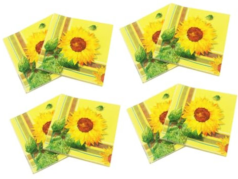 FRCOLOR 40stücke Einwegservietten Mit Sonnenblumenmuster Papierservietten Für Partys Bankette Täglichen Gebrauch Bedruckte Servietten