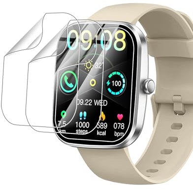 Paquete de 3 protectores de pantalla de TPU para reloj inteligente Soudorv T70 de 1.94 pulgadas (reparación automática) – Ant-Scratch, alta respuesta, sin burbujas, alta definición