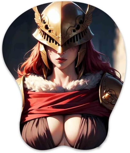 Tapis de souris 3D avec seins en silicone et repose-main antidérapant - Repose-poignet pour le bureau - Malenia 2