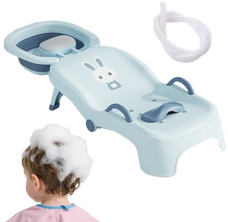Shampoo Stuhl für Kinder – verstellbarer Shampoo-Stuhl für Kinder | Haarwaschstation für Babys | Faltbares Baby Haare Waschen Baden für zu Hause von 0 bis