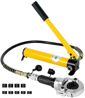 Hydraulik Presszange Kupferrohr 6T V/TH-Förmigen Hydraulische Zange 360° Drehbarer Hydraulische Presszange mit 9 Matrizen und Manuelle Hydraulikpumpe für PEX-Rohren
