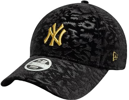 New Era 9Forty Leo Velour WMNS Yankees Cap Basecap Baseballcap MLB Curved Brim Damencap Damen - Metallschnalle, mit Schirm Frühling-Sommer Herbst-Winter Frühjahr