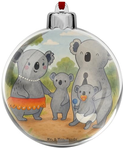 Mr. & Mrs. Panda Kunststoff Weihnachtskugel Koala Familie Design - Geschenk, christbaumkugeln, Mama, Quality Time, baumkugeln, baumanhänger, Geschwister, christbaumkugel, Kinder, weihnachtsbaumkugeln