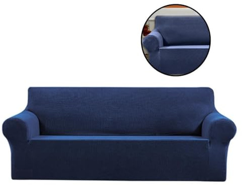 ALCXAZS Eng anliegende Sofa Schonbezüge, Exquisite Verarbeitung, leicht zu reinigen, Keine Verschiebung, Polyester Stretch Sofa Schonbezüge, Sofabezüge, Navy blau