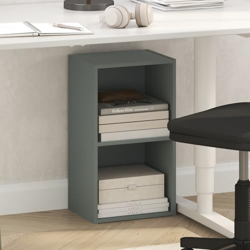 Furinno PASIR 2-Tier Open Shelves Bookcase, Sage Green | 22.9(D) x 30.5(W) x 53.3(H) cm, Book Shelf, Modern Bookshelf, for Living Room, Bedroom, Home Office