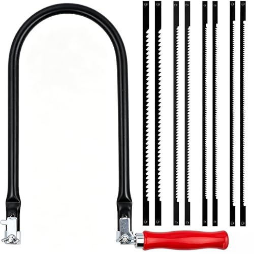 Maylatte metalllövsågs-set – komplett lövsåg set med lövsågsbågar, 8 sågblad (4#6#8#10#), för exakta snitt, finsåg, träarbete