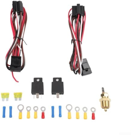 Dual Electric Fan Relay Kit 40A Waterproof Thermostat