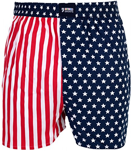 Happy Shorts Webboxer Herren Boxer Motiv Boxershorts lustig Farbwahl, Farbe:USA - Colours, Grösse:XL