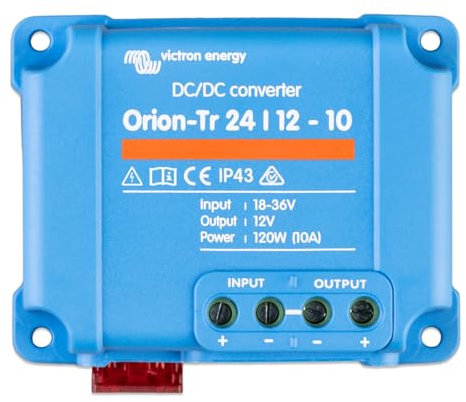 Victron Energy Orion-Tr Spannungswandler - 24/12-Volt 10 Ampere 120-Watt - IP43 Geschützt - DC-DC Konverter für Doppelbatteriesysteme - Nicht Isoliert