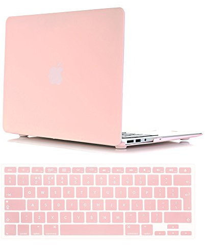 Se7enline Compatible with Frosted Silky-Smooth Soft-Touch Hard Shell Case Cover for Macbook Pro 13 with Retina Display Model A1502/A1425 with Keyboard Cover, Rose quartz (Baby Pink)
