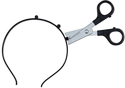 Bristol Novelty BA2231 Schere durch den Kopf, unisex-adult, Schwarz/Grau, Einheitsgröße