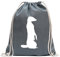 Kiwistar - Turnbeutel - stahlgrau - Erdmännchen Silhouette - Fun Rucksack Sport Beutel Gymsack Baumwolle mit Ziehgurt