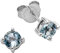 Zeeme Gemstones Damen Ohrringe 925/- Sterling Silber 0,5cm Glänzend Blautopas beh. weiß 273220605
