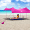 Red Suricata Familie Strand Sonnenschirm - Sonne Schatten Vordach | UPF50 UV-Schutz | Zelt mit 4 Aluminiumstangen, 4 Stangenanker, 4 Sandsack-Anker | große & tragbare Unterstand Tarp