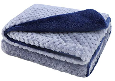 furrybaby Premium Flauschige Fleece-Hundedecke, weicher und Warmer Haustierwurf für Hunde und Katzen (Blau, Größe L (100 x 120 cm)