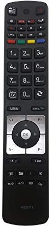 New RC5117 Replacement Hitachi TV Remote for Hitachi Telefunken Bush Luxor Digihome Celcus JVC TV Remote Control - NO SETUP REQUIRED