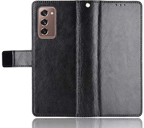 BELLA BEAR Coque pour Samsung Galaxy Z Fold 2 5G Cover[Fente pour Carte][Fonction Stand][Couverture à Rabat Magnétique] Convient à la Coque Galaxy Z Fold2 5G(Noir)