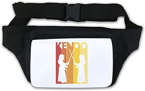 Retro Poster Styled Kendo Martial Arts Graphic Gürteltasche Weiß One Size